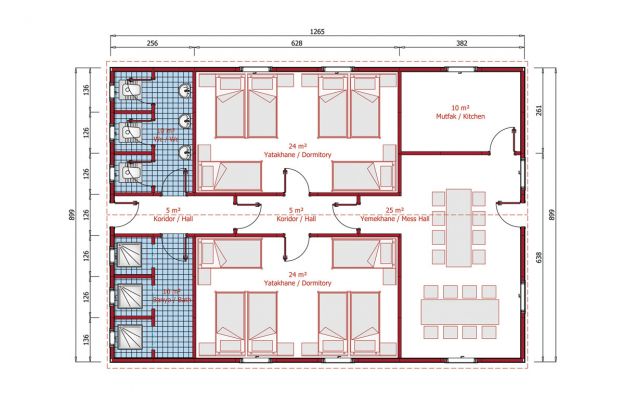 113 m² Prefabrik Yatakhane - Görsel 3
